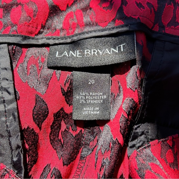 Lane Bryant Red/Black Animal Print Plus Pants 20 - Picture 4 of 5